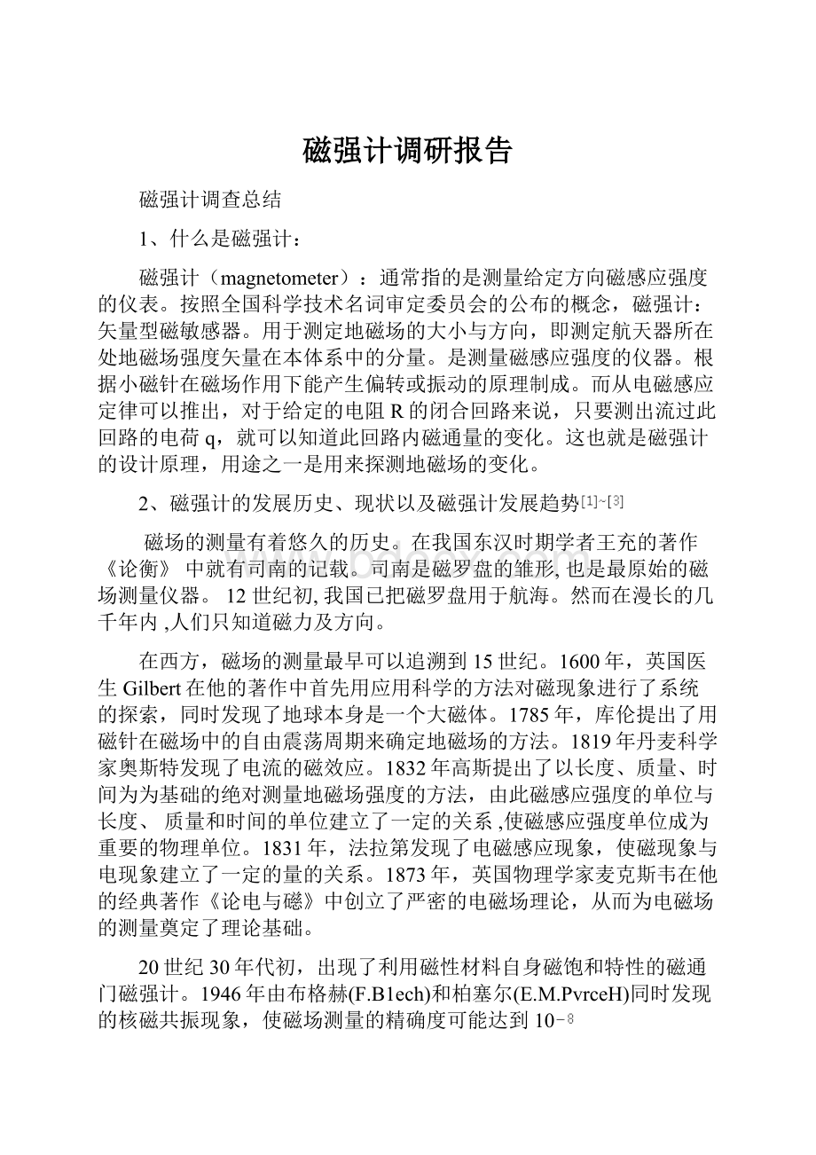 磁强计调研报告Word格式.docx