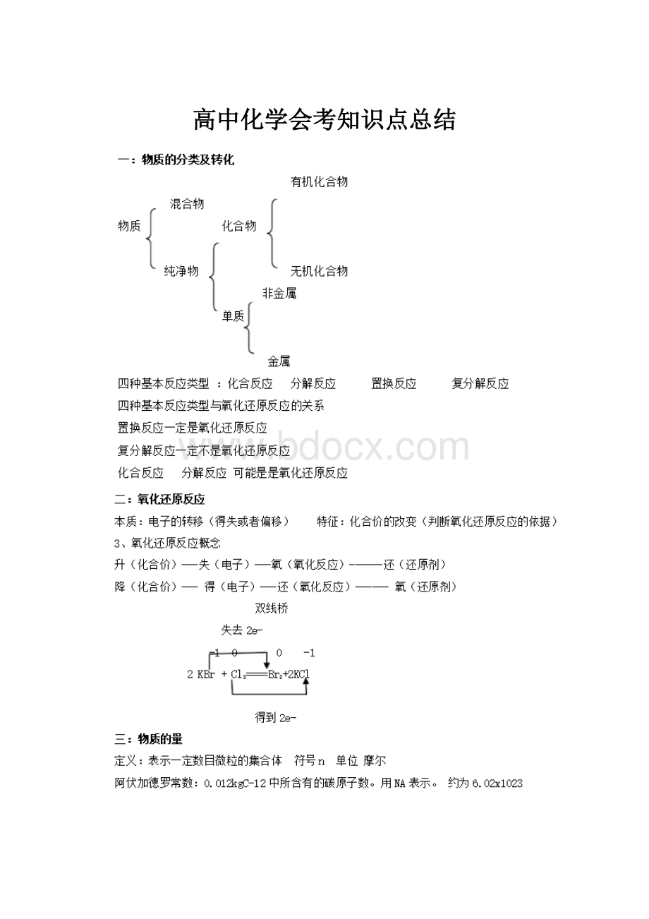 高中化学会考知识点总结Word文档下载推荐.docx