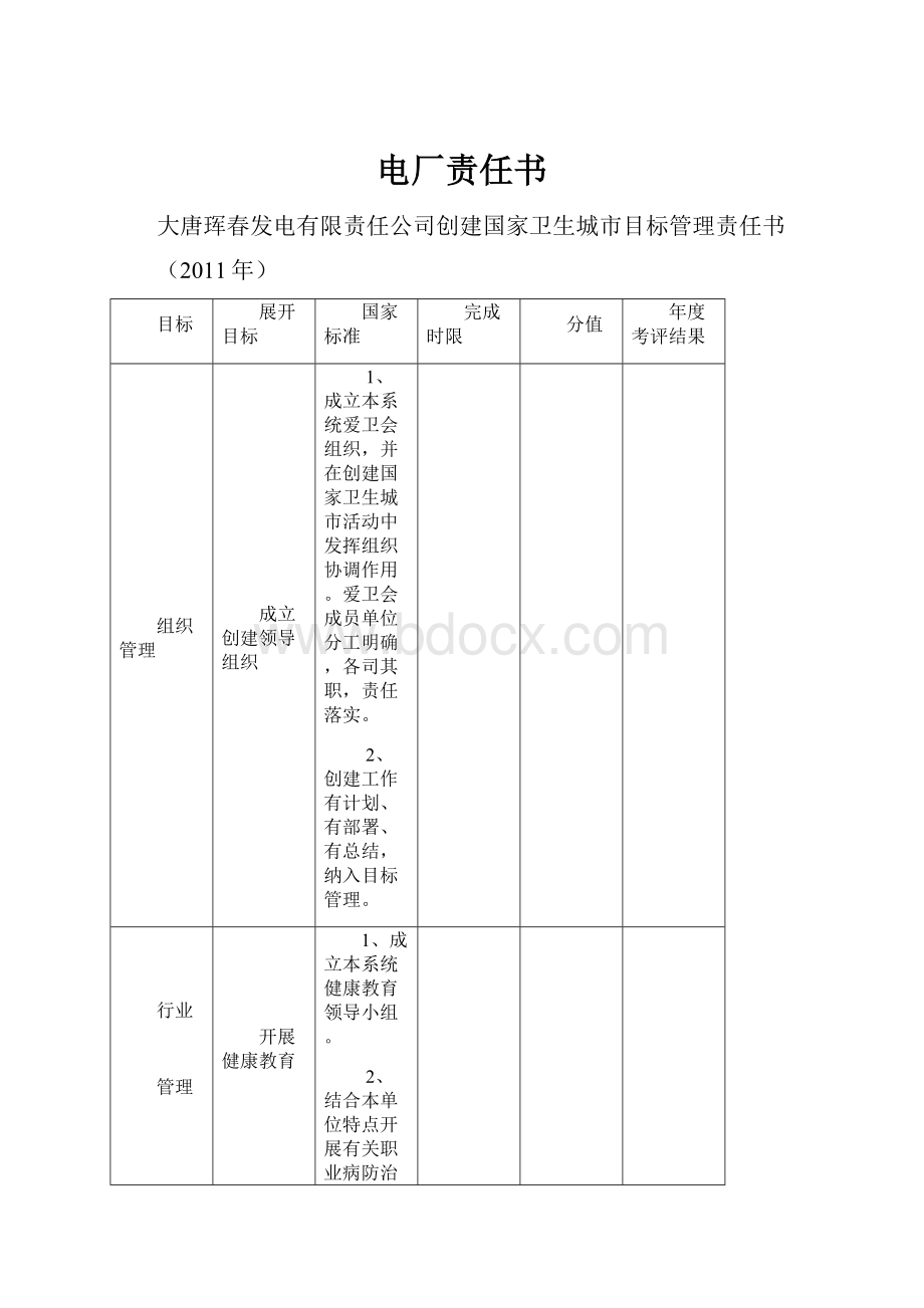 电厂责任书Word文档格式.docx_第1页