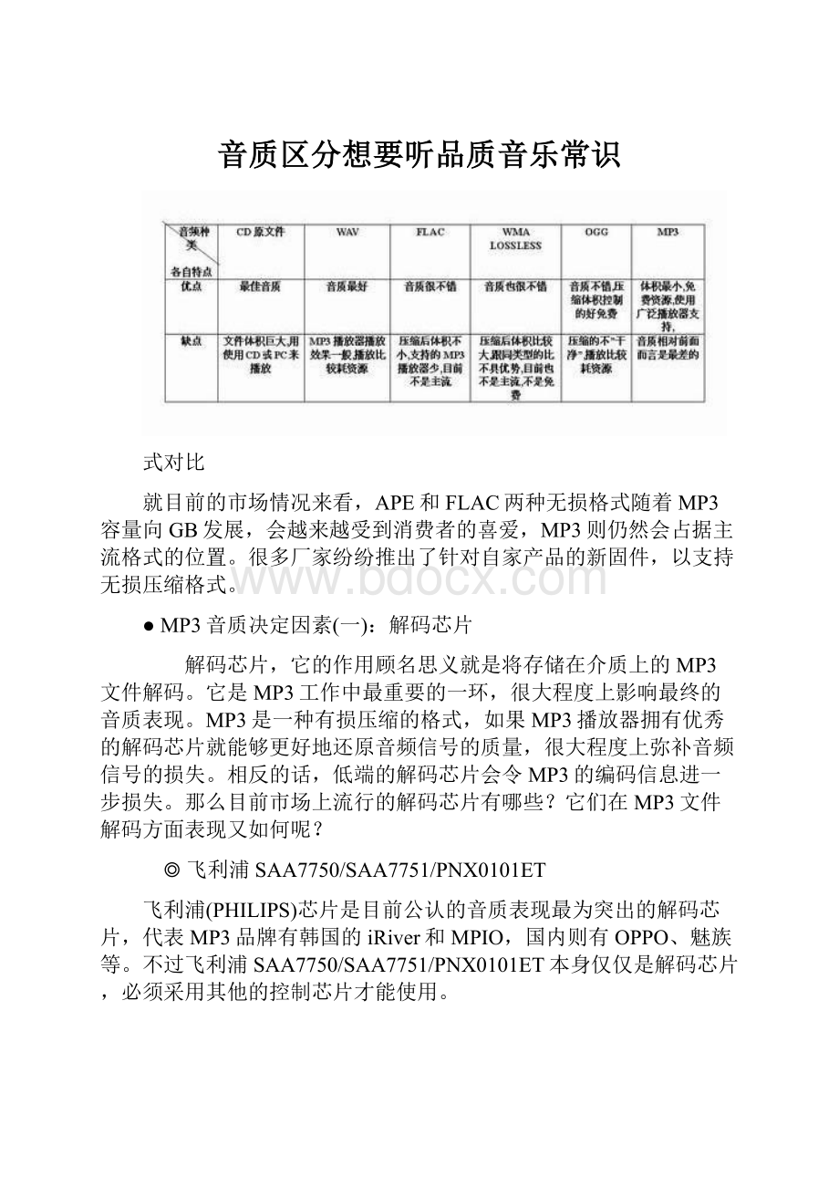 音质区分想要听品质音乐常识Word下载.docx