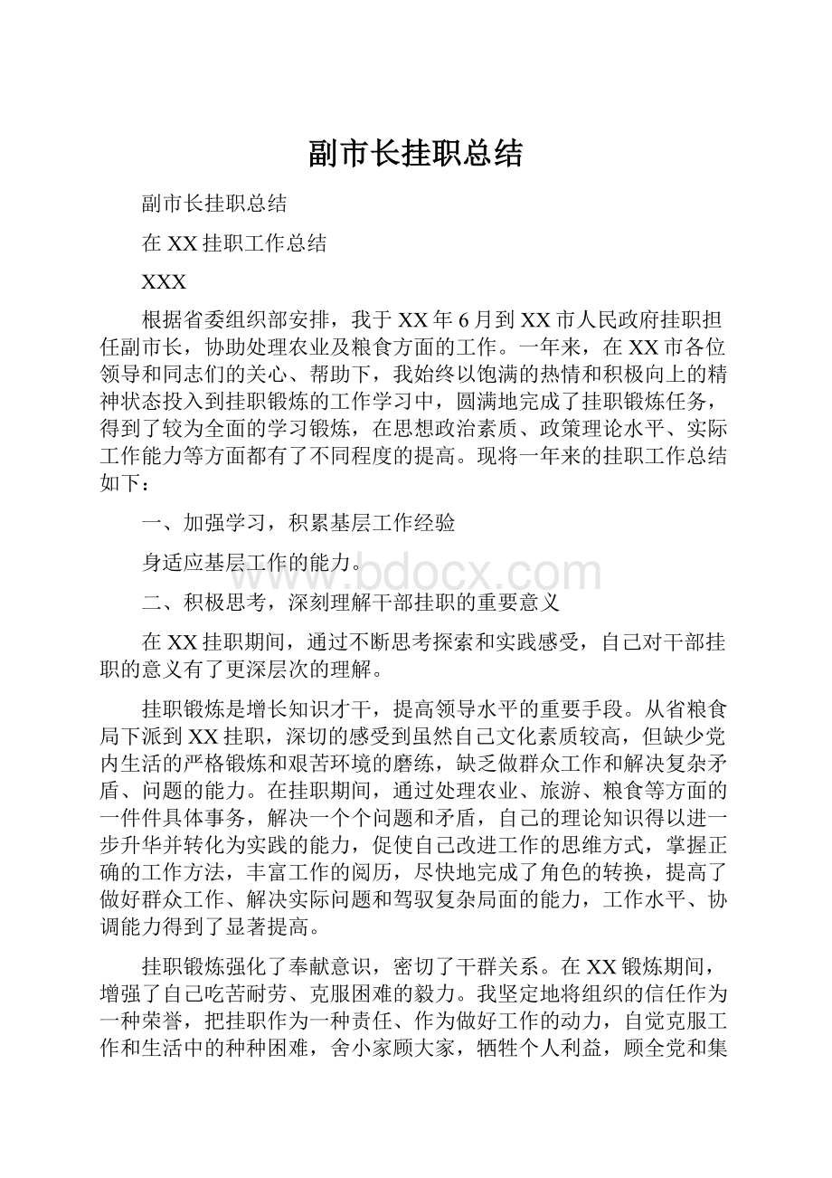 副市长挂职总结.docx_第1页