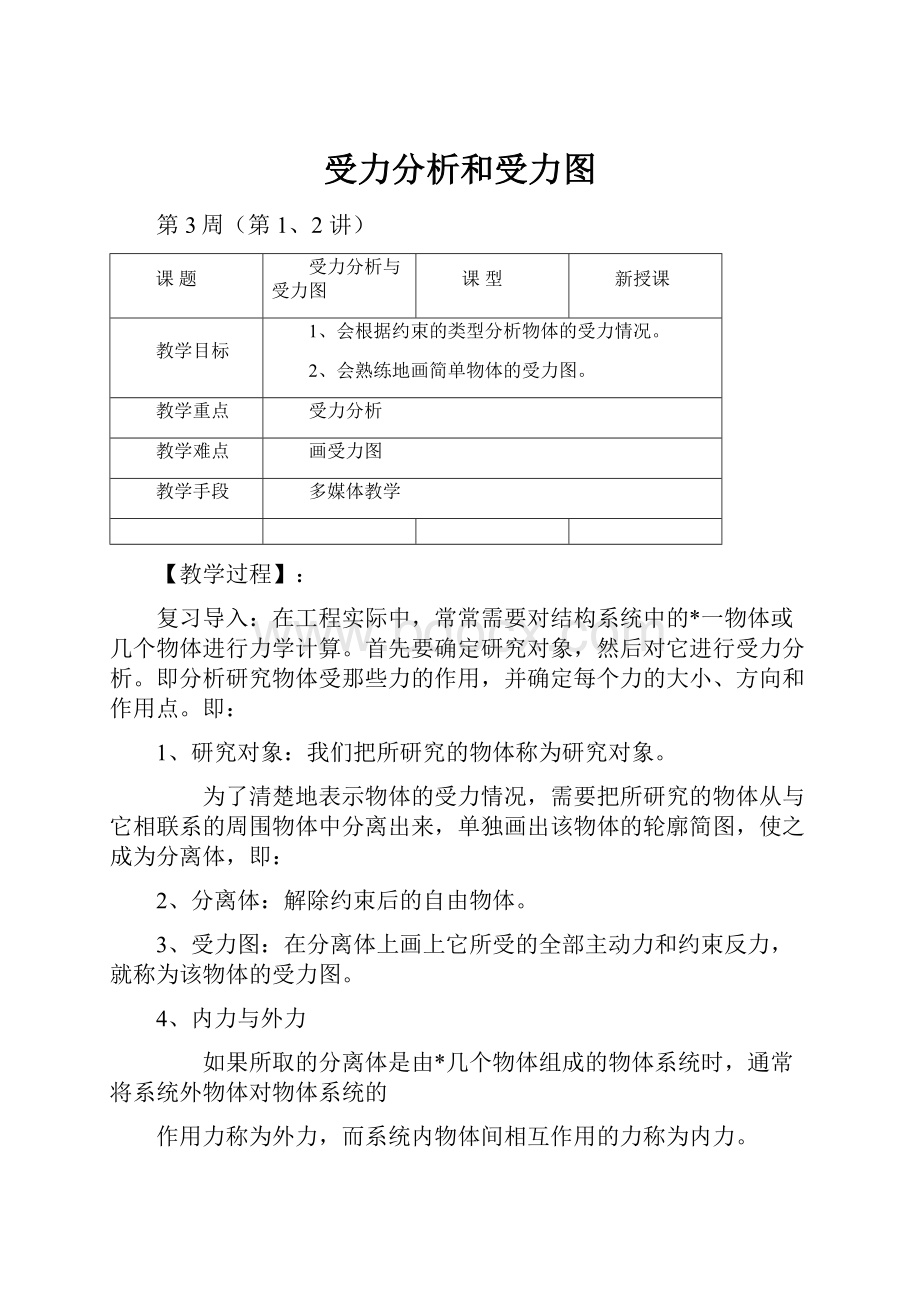 受力分析和受力图.docx_第1页