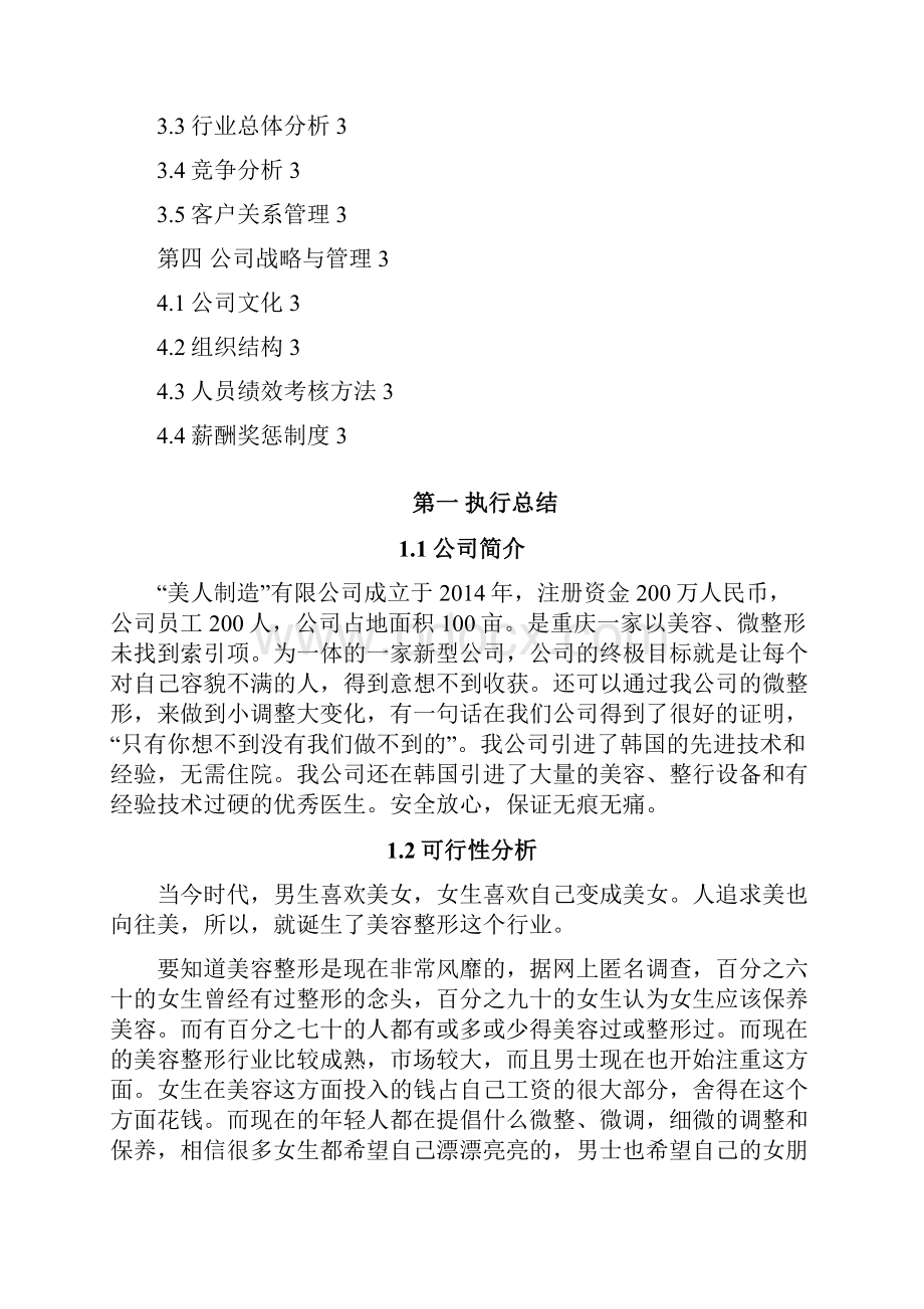 美容整形创业计划书.docx_第2页