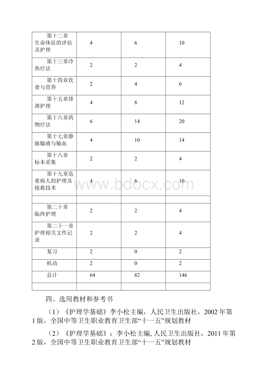 《护理学基础》3年制中专护理专业教学大纲知识讲解.docx_第3页