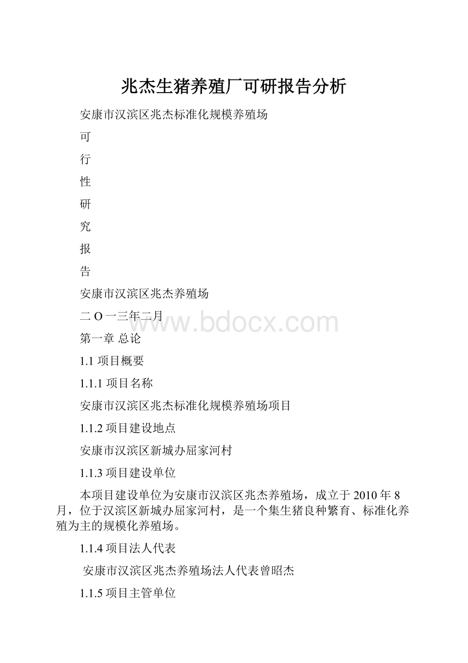 兆杰生猪养殖厂可研报告分析.docx_第1页