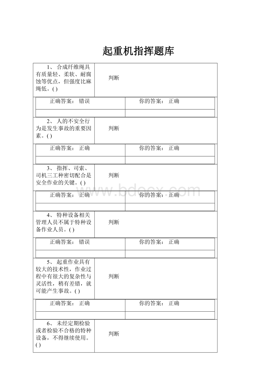 起重机指挥题库.docx