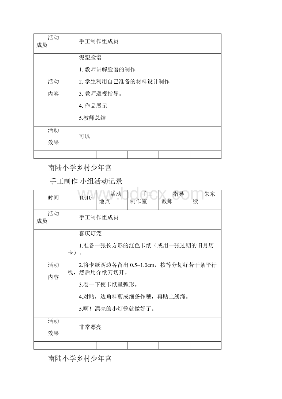 乡村少年宫手工兴趣小组活动记录表实用2.docx_第3页