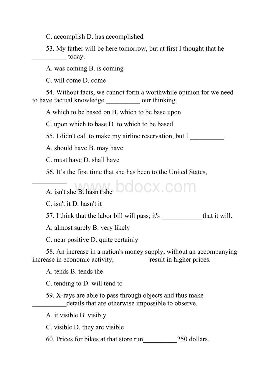 英语专业四级模拟题Word文档格式.docx_第3页