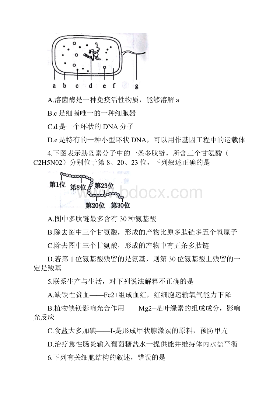 河南省郑州市学年高二下学期期末考试生物试题缺答案精.docx_第2页