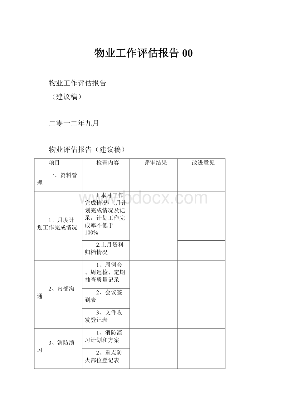 物业工作评估报告00.docx