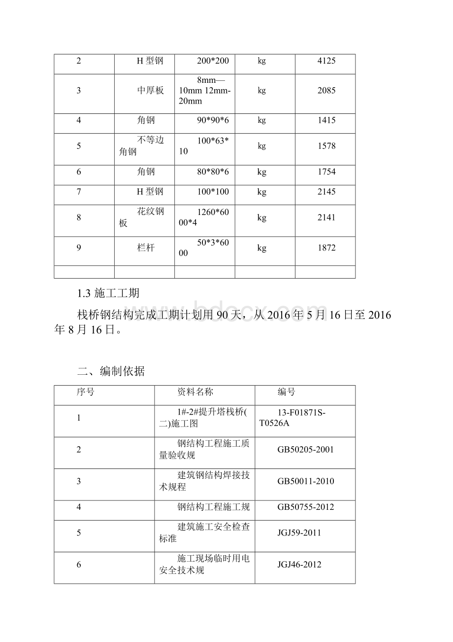 衢州省粮库栈桥钢结构技术施工方案设计 1Word文档下载推荐.docx_第2页