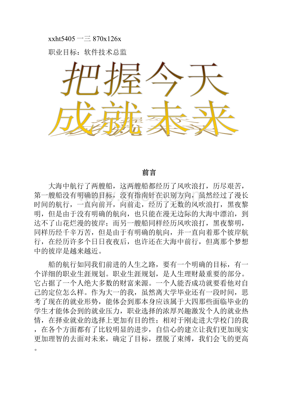 软件工程师职业生涯规划书Word格式.docx_第2页