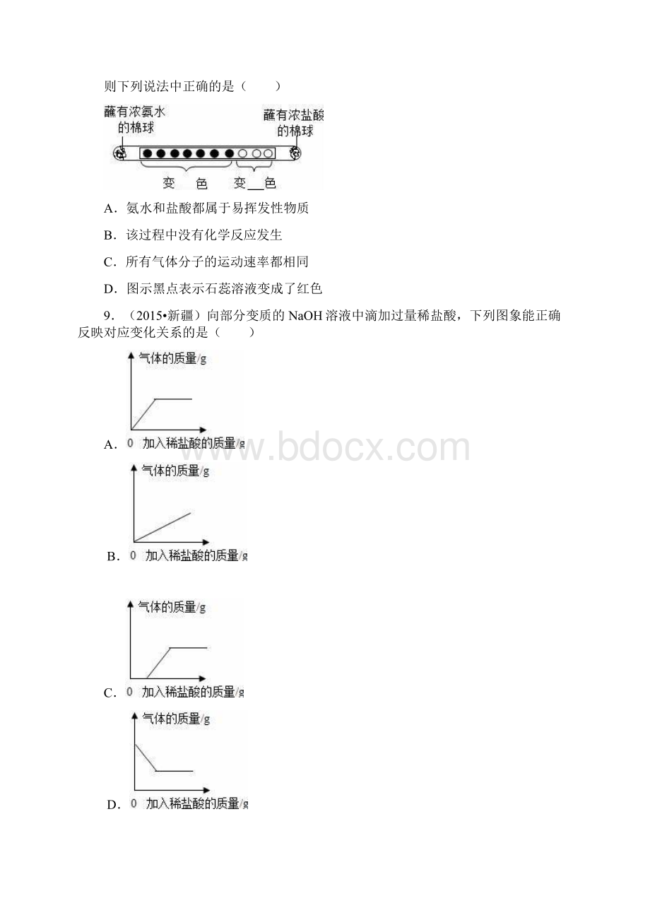 九年级化学复习专题训练 常见的酸和碱解析版.docx_第2页