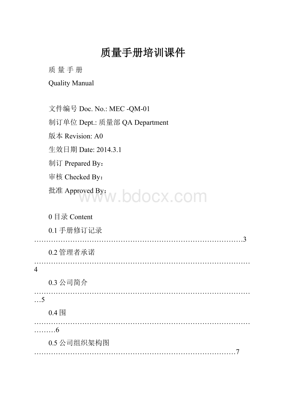 质量手册培训课件.docx_第1页