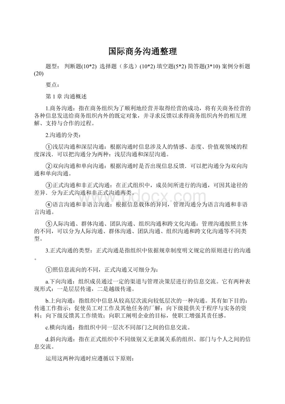 国际商务沟通整理.docx_第1页