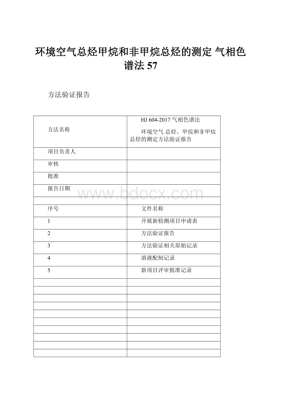 环境空气总烃甲烷和非甲烷总烃的测定 气相色谱法57Word格式文档下载.docx