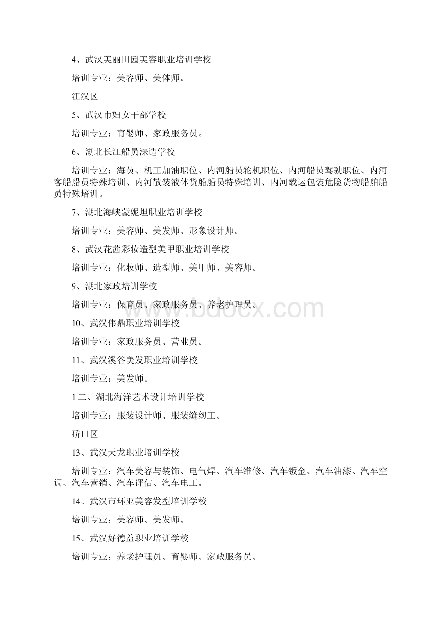 武汉就业培训定点机构年检公示Word文件下载.docx_第2页