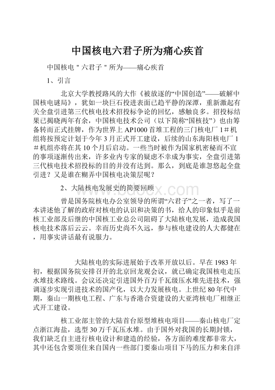 中国核电六君子所为痛心疾首Word文档下载推荐.docx