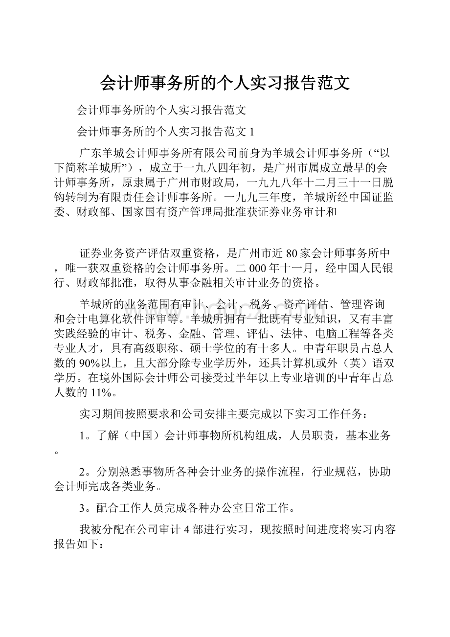 会计师事务所的个人实习报告范文Word格式.docx_第1页