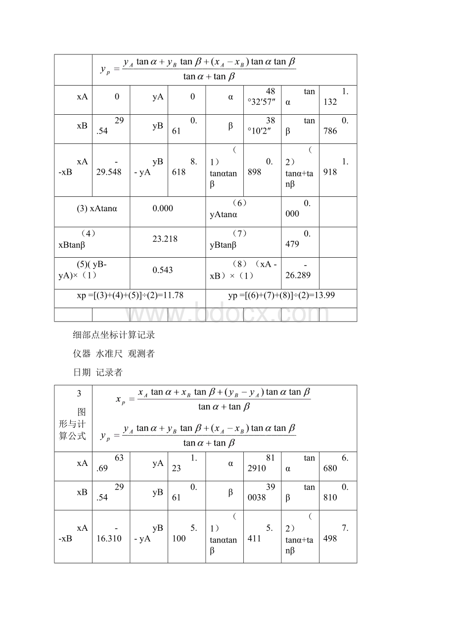 细部点坐标计算表格式Word下载.docx_第2页