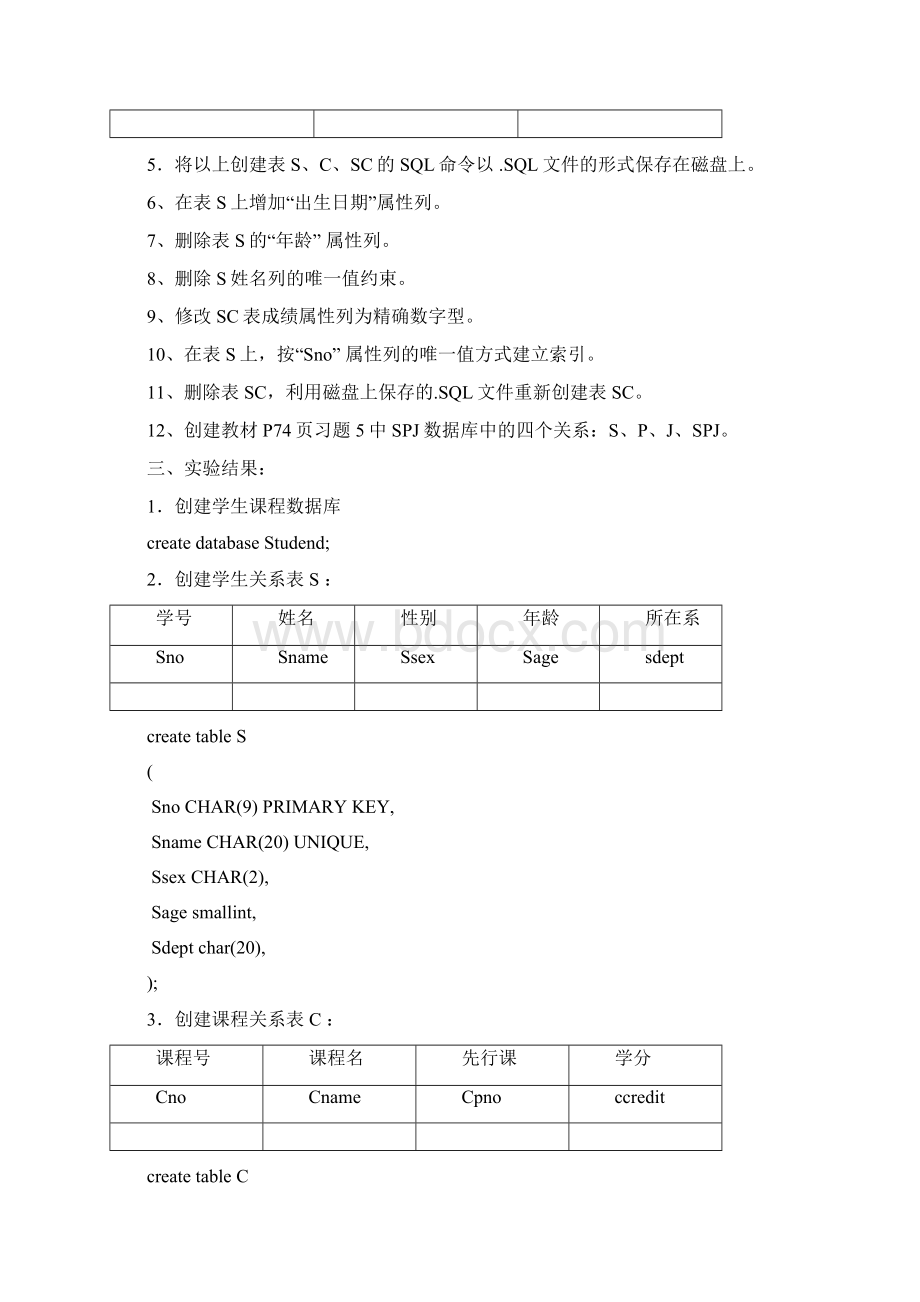 数据库SQL语句实验报告.docx_第2页