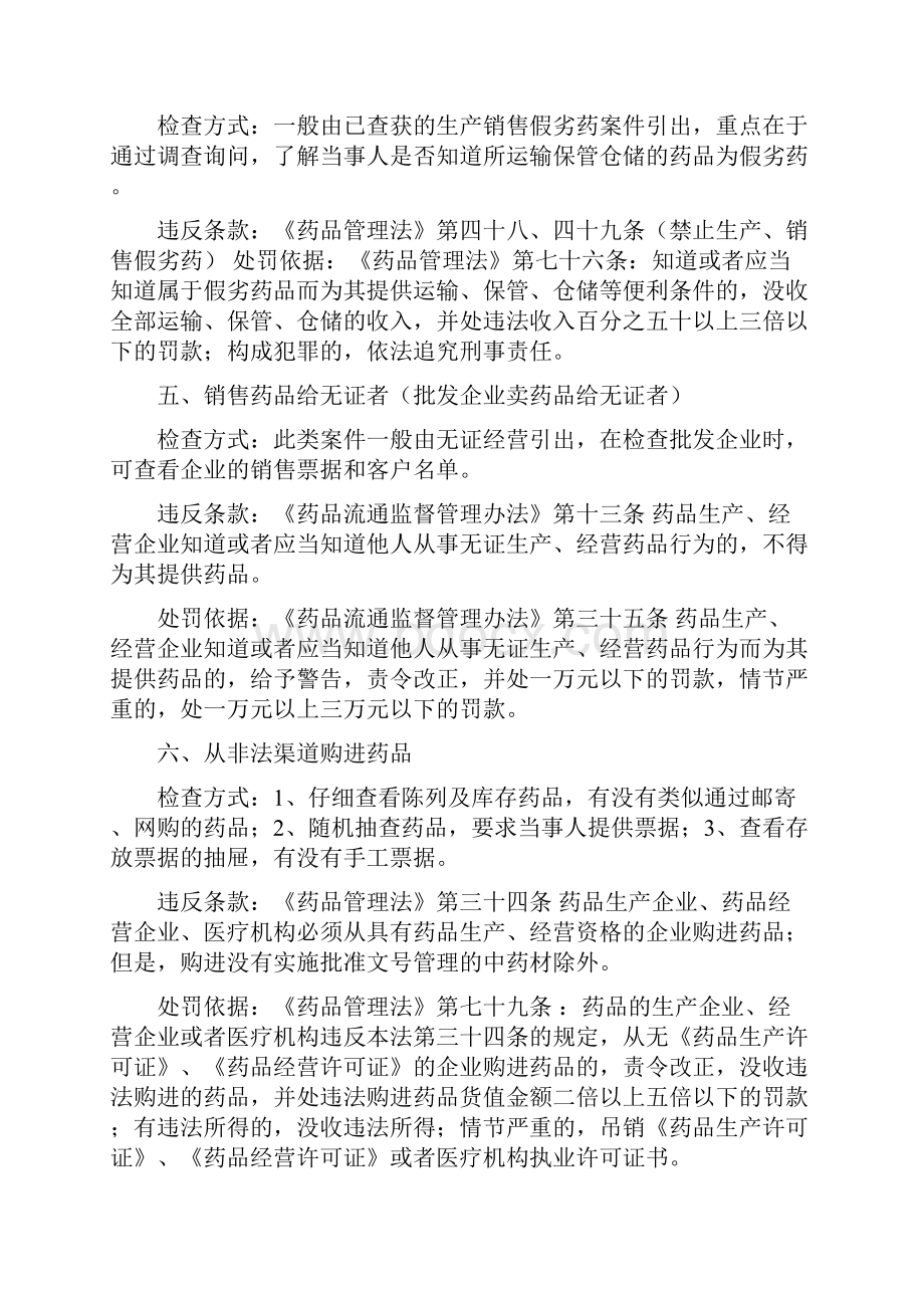 常见药品违法行为及适用法律条款详解Word格式.docx_第3页