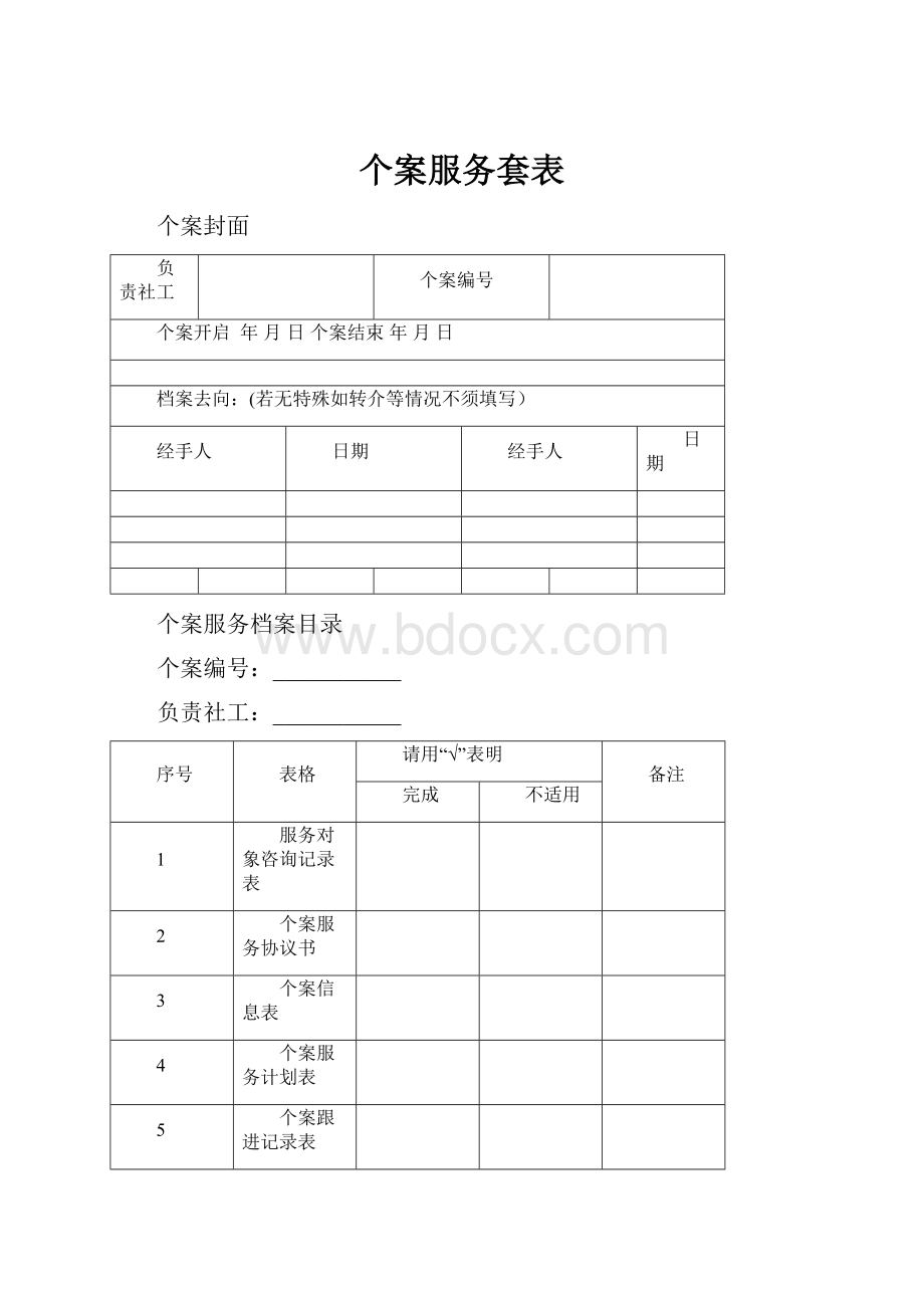 个案服务套表Word文档格式.docx