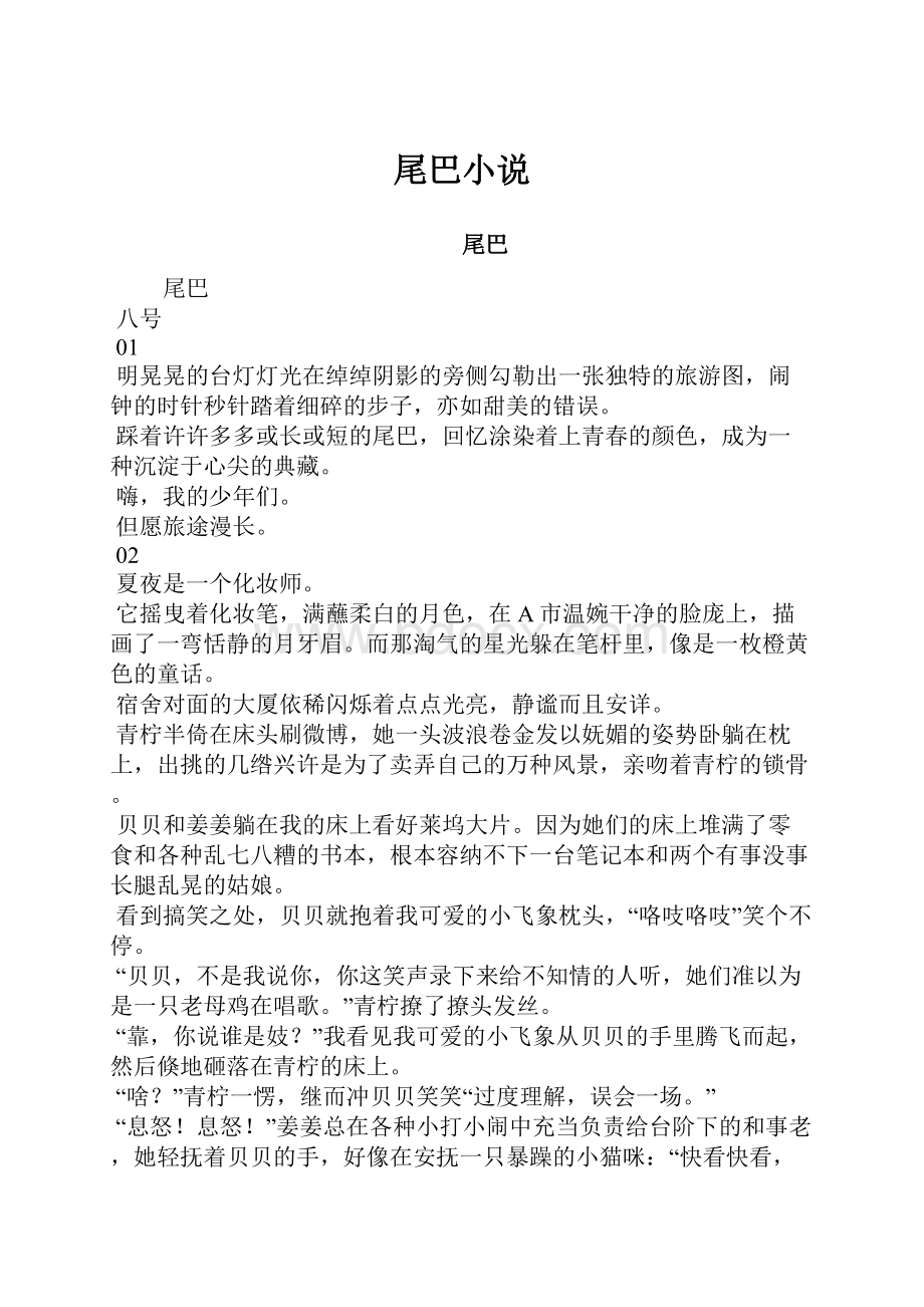 尾巴小说文档格式.docx