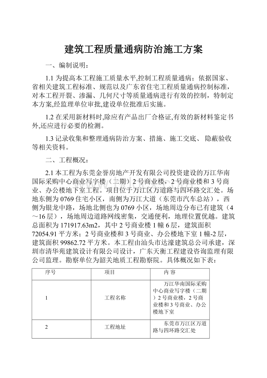 建筑工程质量通病防治施工方案.docx