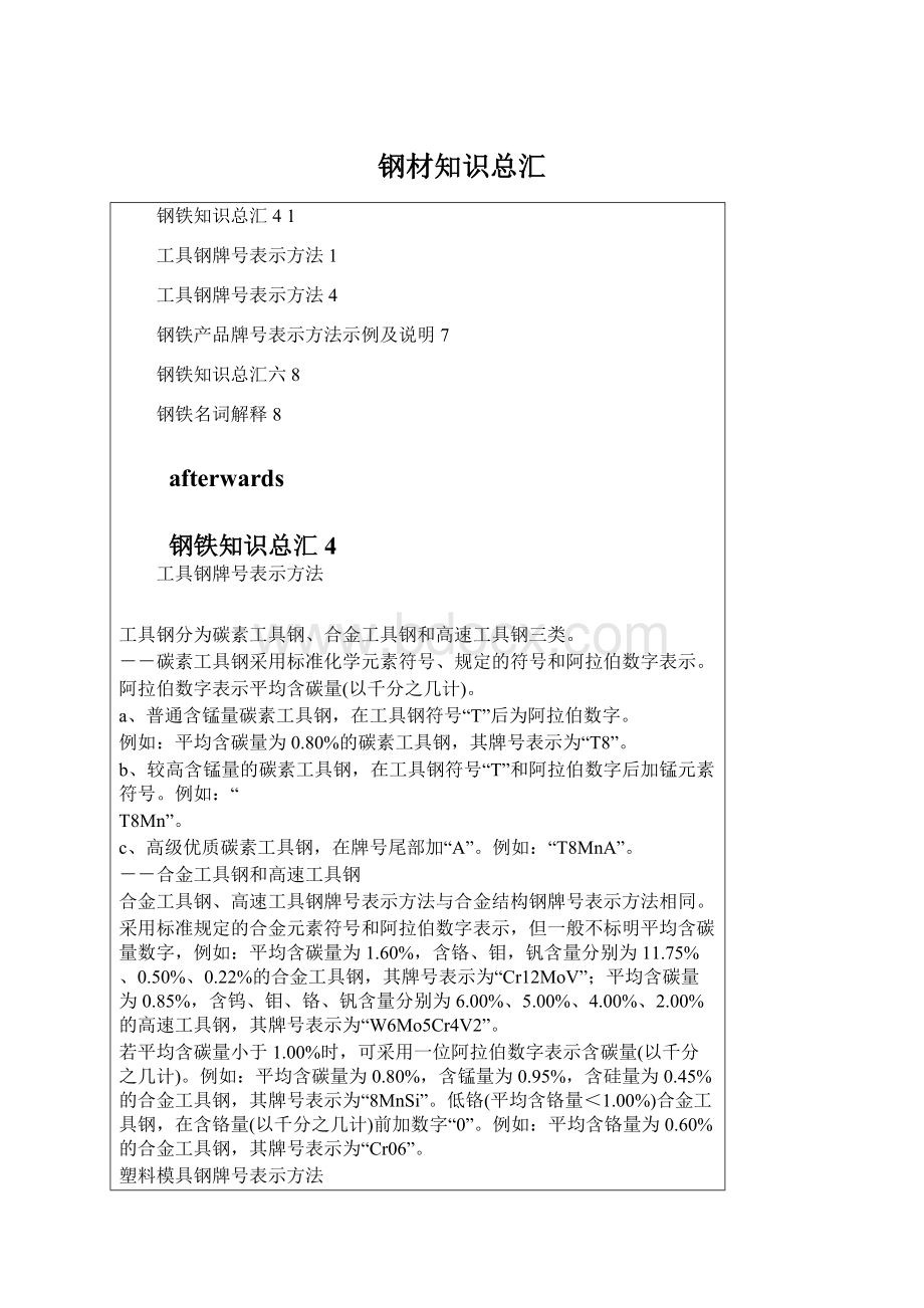 钢材知识总汇Word文件下载.docx