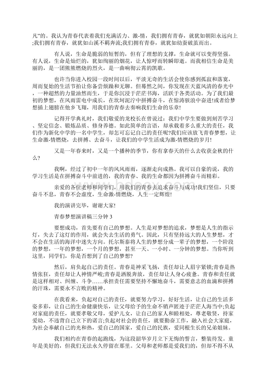 青春梦想演讲稿三分钟.docx_第2页