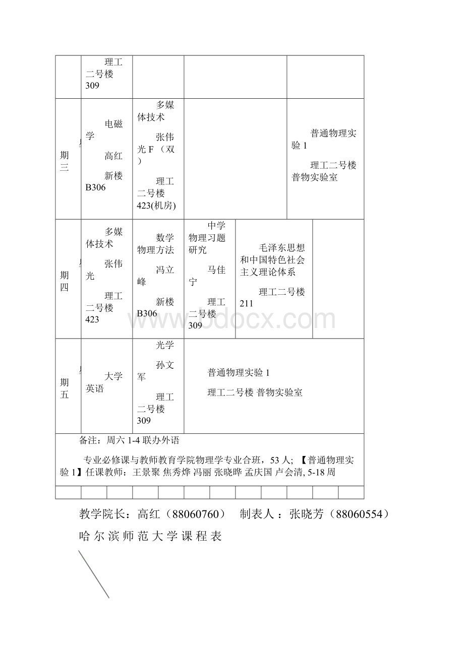 1学期哈师大物理学院课表.docx_第2页