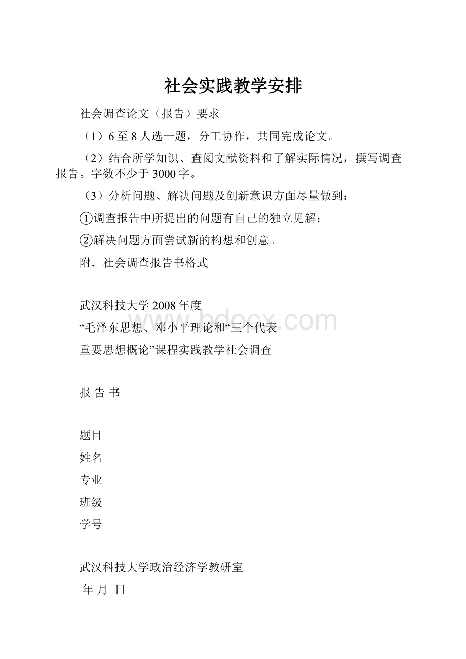 社会实践教学安排文档格式.docx