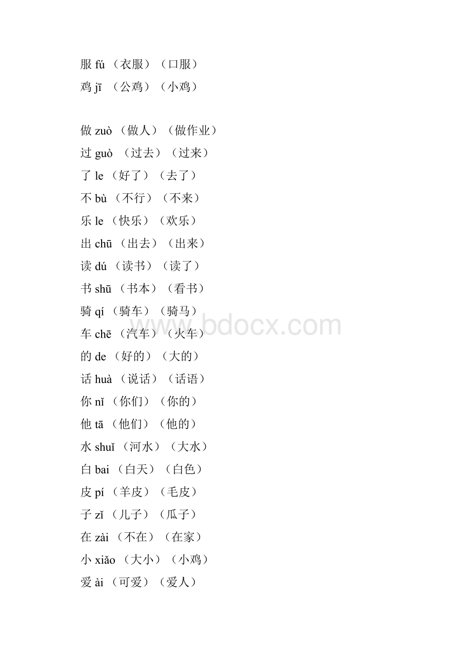 人教版一年级语文上册课文及所认生字组词.docx_第2页