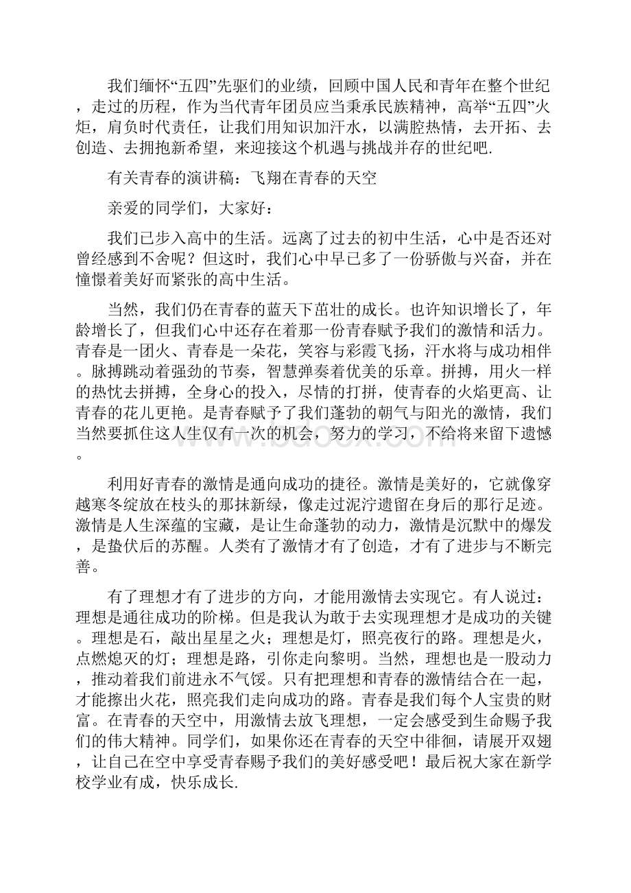 青春的演讲稿4篇与领导新年讲话汇编.docx_第3页