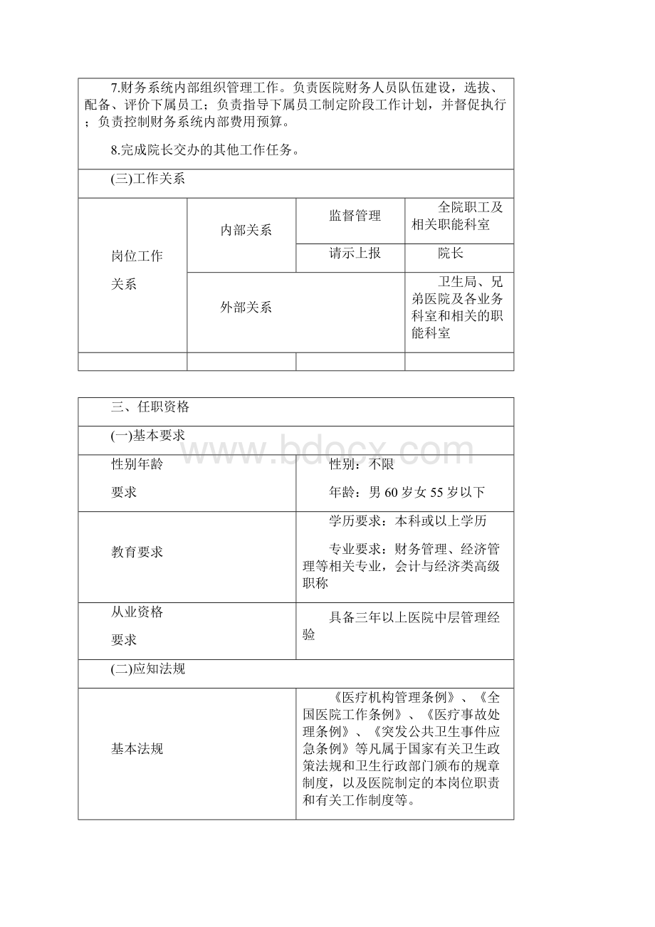 医院财务部岗位说明书教学文稿.docx_第2页