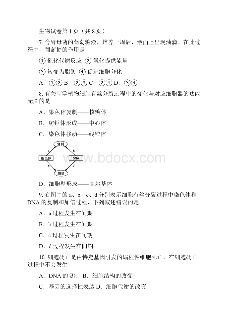 学年北京市昌平区高二上学期期末考试生物试题及答案精品推荐Word格式.docx_第3页