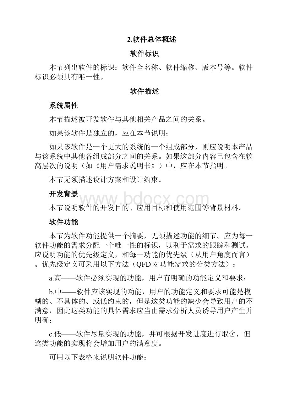 软件工程标准文档模板需求规格说明书Word格式.docx_第3页