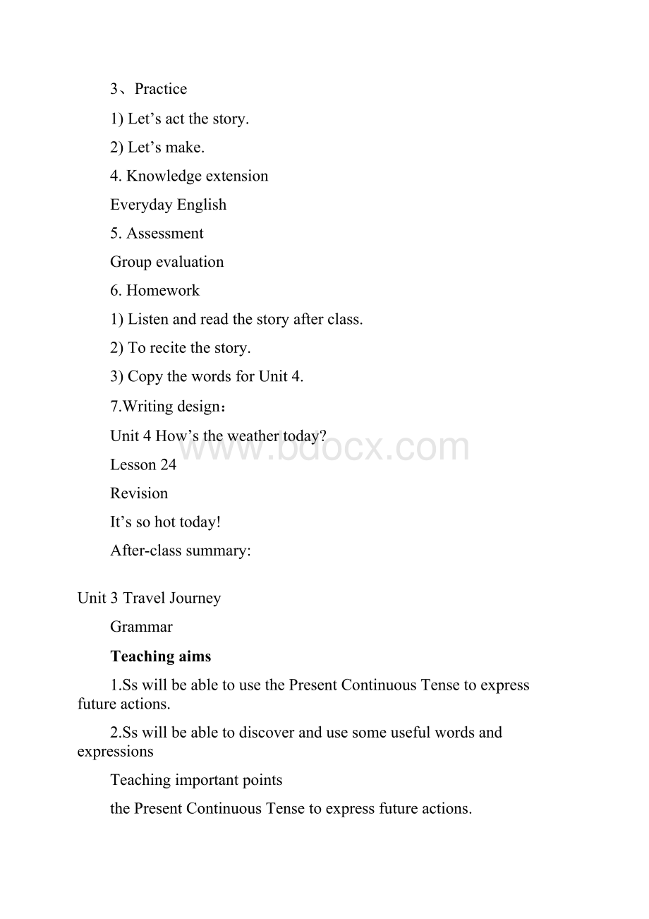 人教精通版英语四上unit 4《hows the weather today》lesson 23教案.docx_第2页