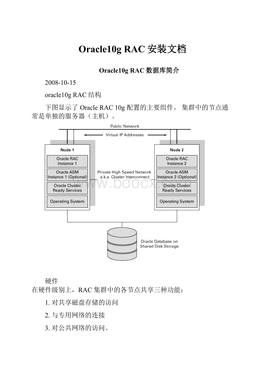 Oracle10g RAC安装文档.docx