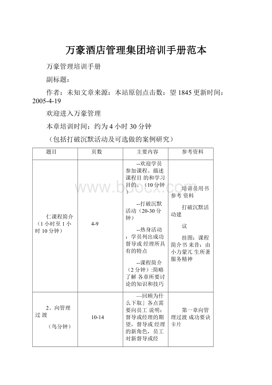 万豪酒店管理集团培训手册范本Word下载.docx_第1页