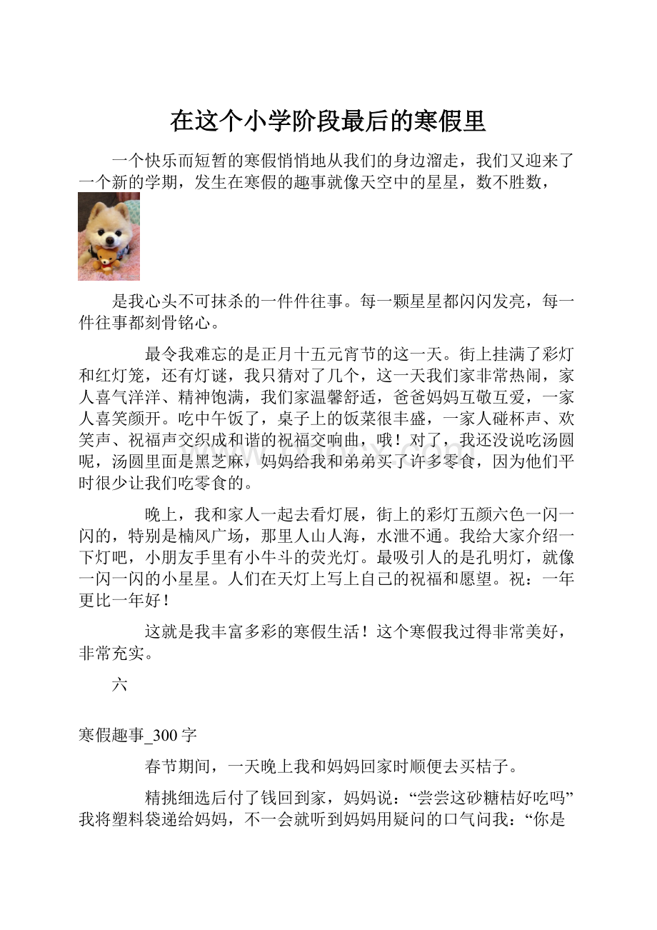 在这个小学阶段最后的寒假里.docx_第1页