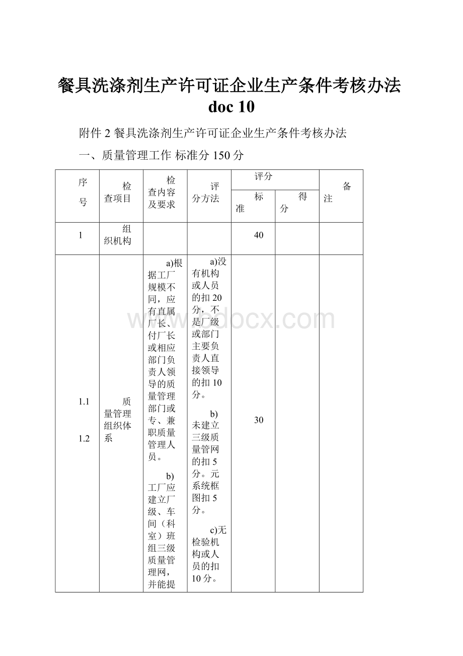 餐具洗涤剂生产许可证企业生产条件考核办法doc 10.docx