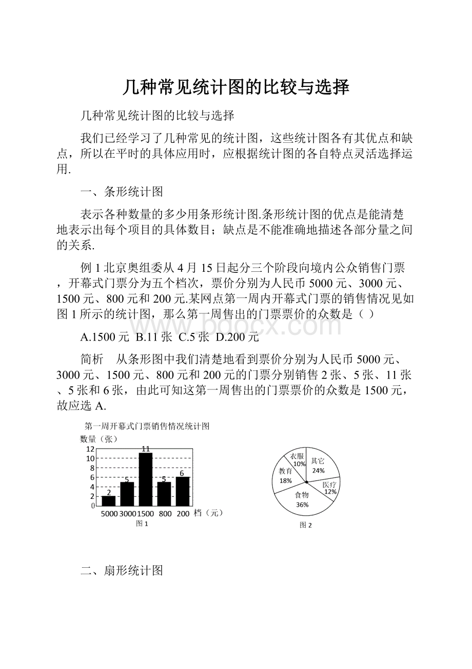 几种常见统计图的比较与选择Word文档下载推荐.docx