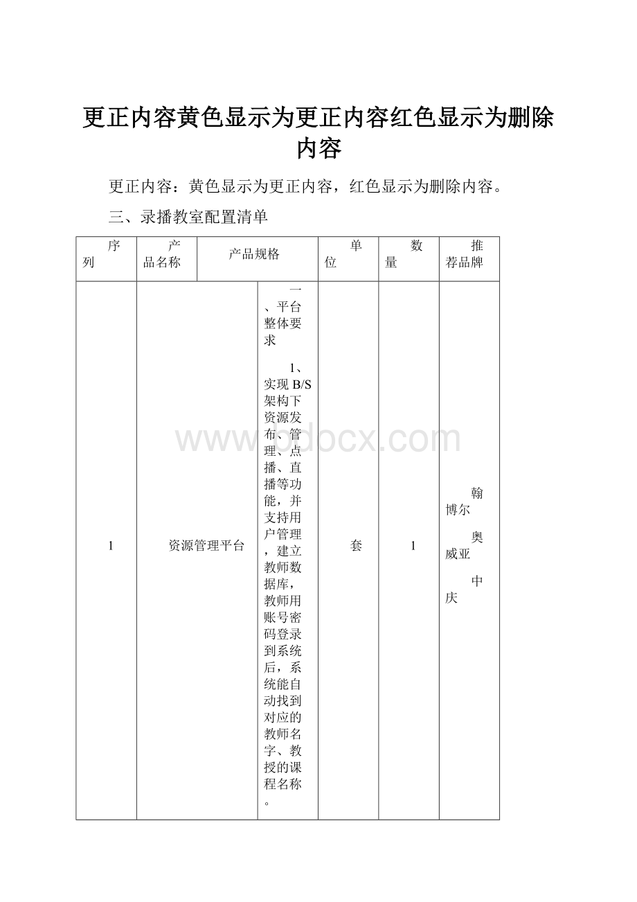 更正内容黄色显示为更正内容红色显示为删除内容Word下载.docx_第1页