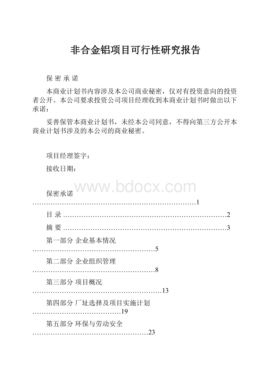 非合金铝项目可行性研究报告.docx