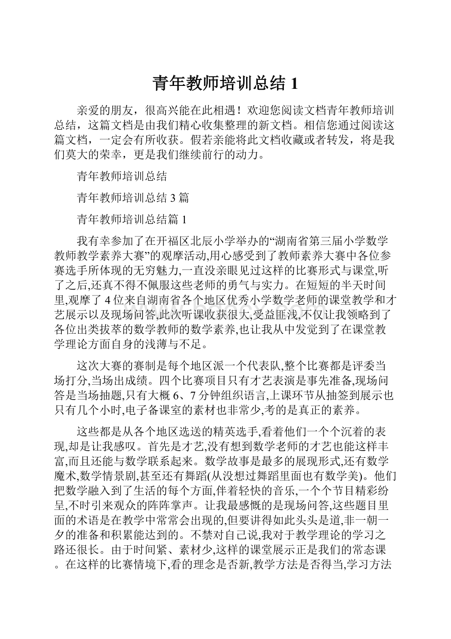 青年教师培训总结1.docx