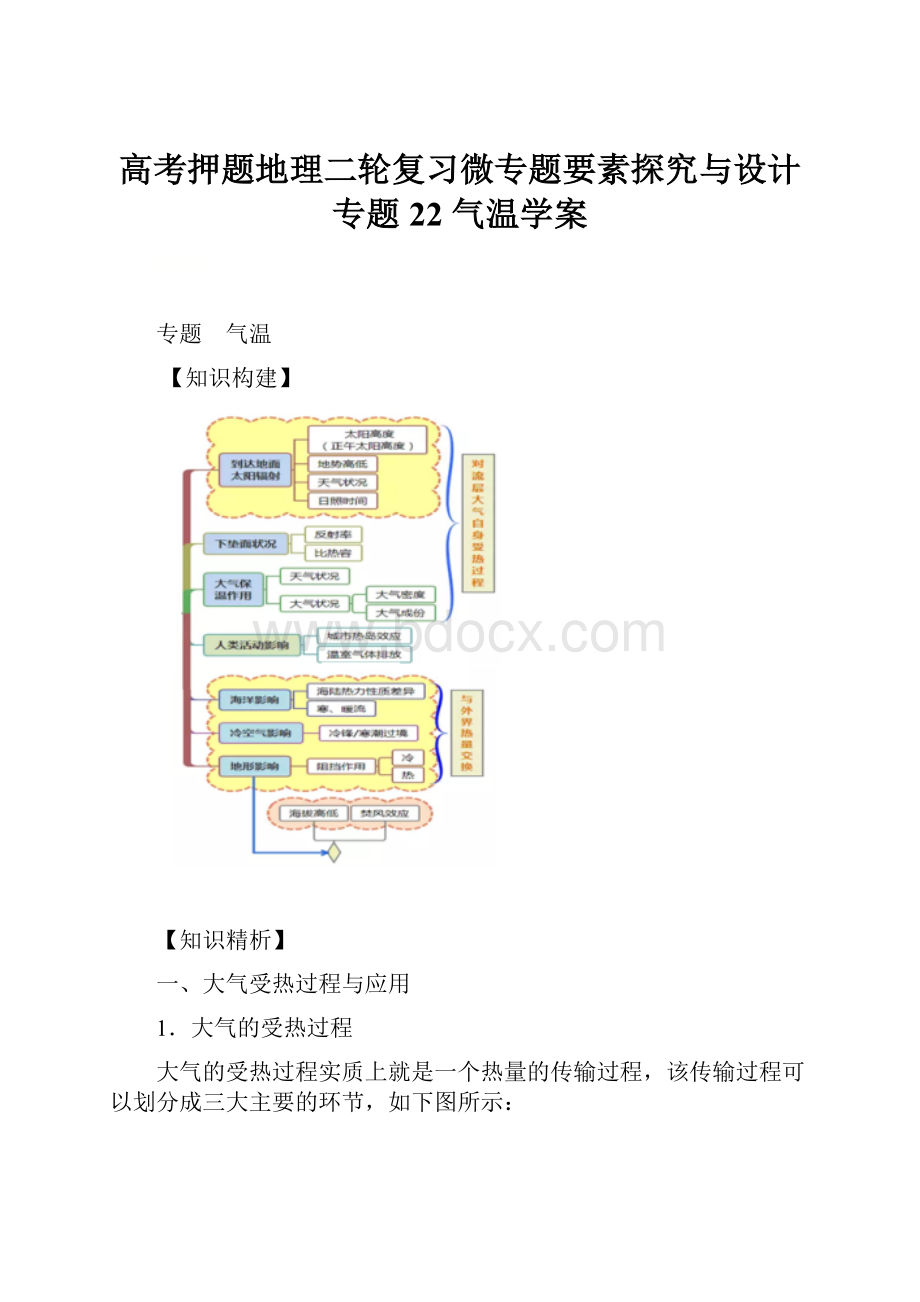 高考押题地理二轮复习微专题要素探究与设计 专题22 气温学案.docx