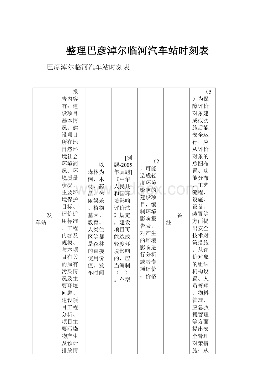 整理巴彦淖尔临河汽车站时刻表.docx_第1页