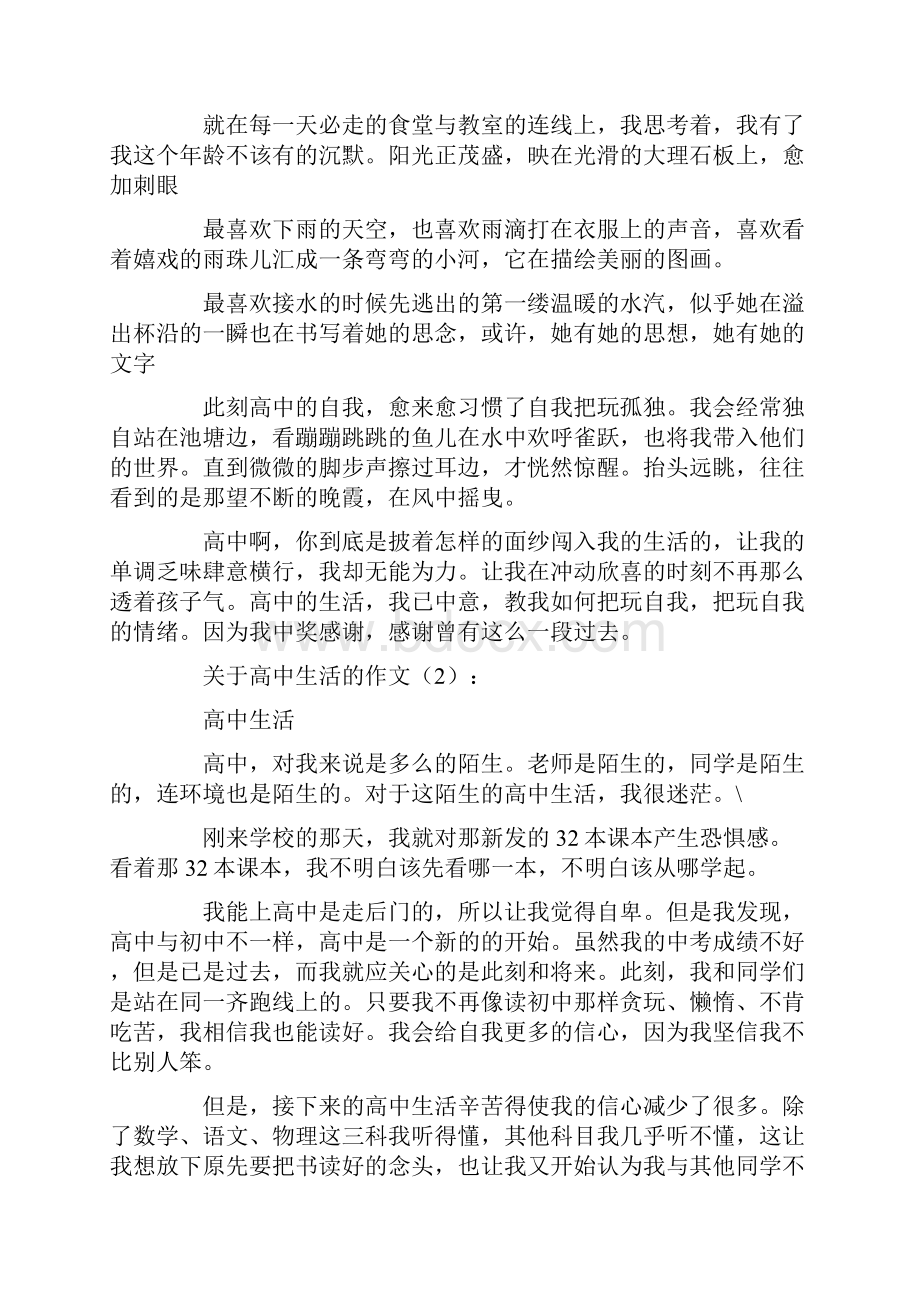 关于高中生活的作文13篇Word格式文档下载.docx_第2页